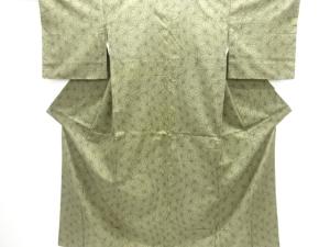 麻の葉模様手織り紬着物